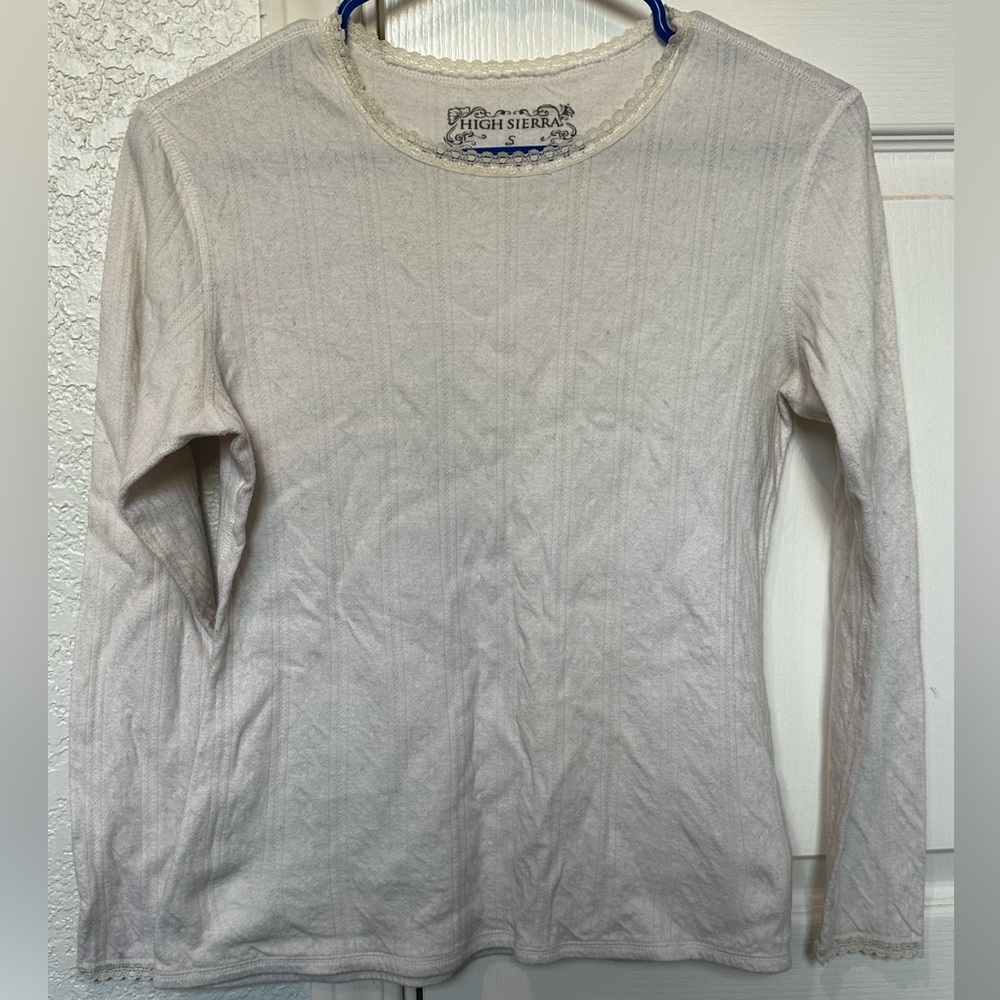 Women's White Long Sleeve Top
